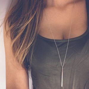 ✨ONE LEFT!! Stick Pendant Necklace on Long Chain✨